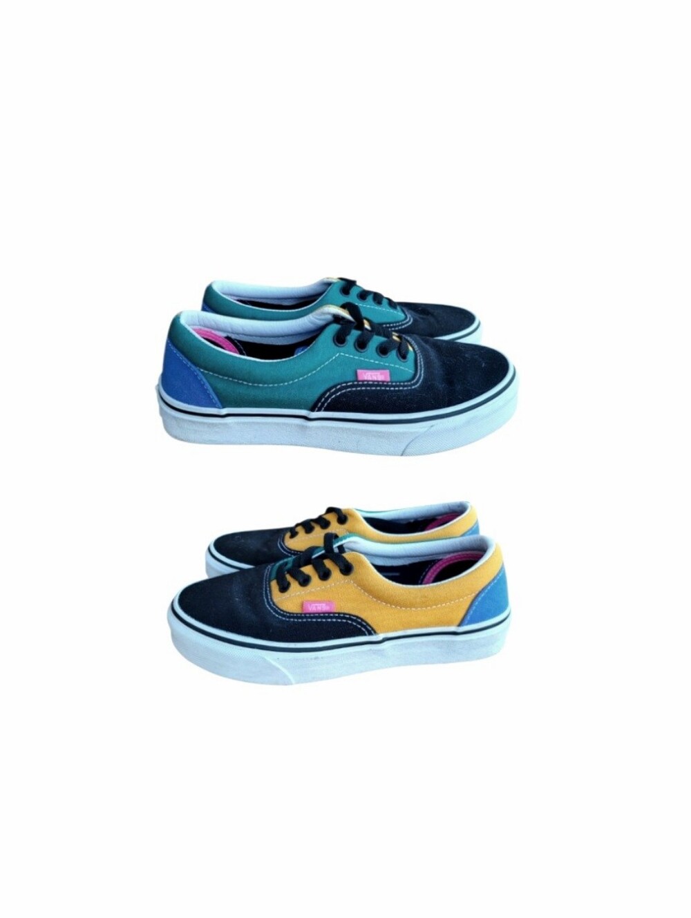 Vans Multi Color Mix MatchBlack Green Yellow Tennis Shoe Sneaker Women 6.5 Wall